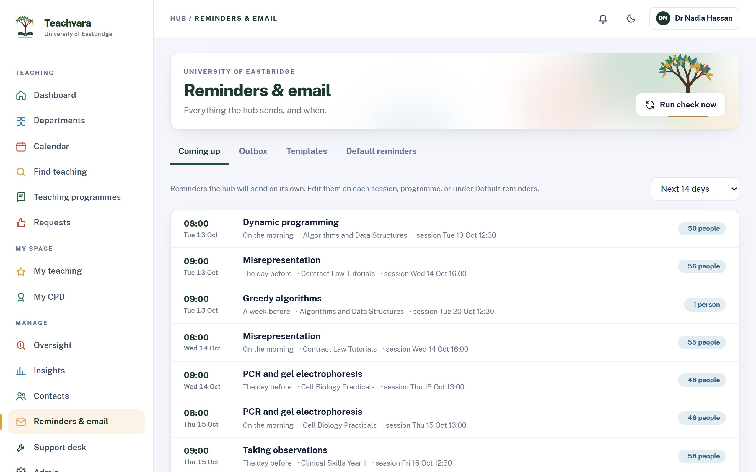 Reminders that send automatically